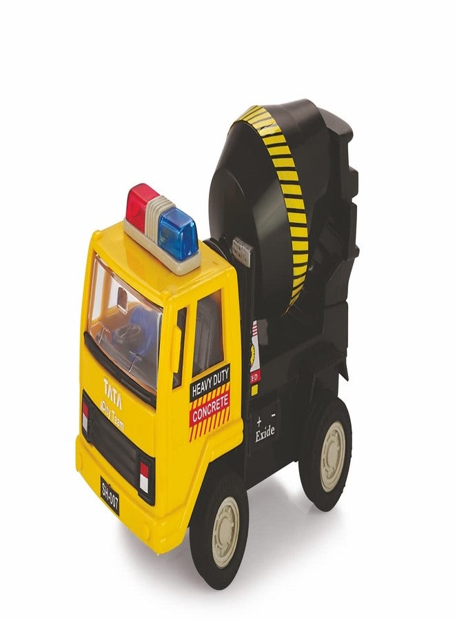 Shinsei Concrete Mixture Truck Maintenance Free Pullback Spring Action Race Toy Gift for Boys 3+ Years. Strong ABS Plastic, NO Sharp Edges, BIS Certified. Pack of 1, Color Yellow - Image 1